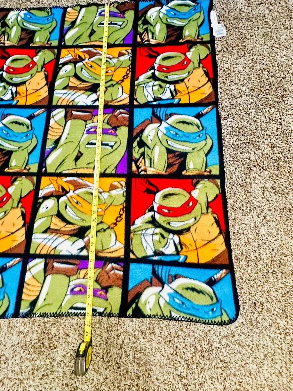 Nickelodeon Teenage Mutant Ninja Turtles Comic-Style Grid Pattern Fleece Blanket